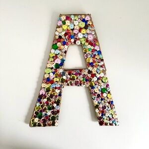 🎀 5/$25 Multicolor Sequin Letter 'A' Wall Art